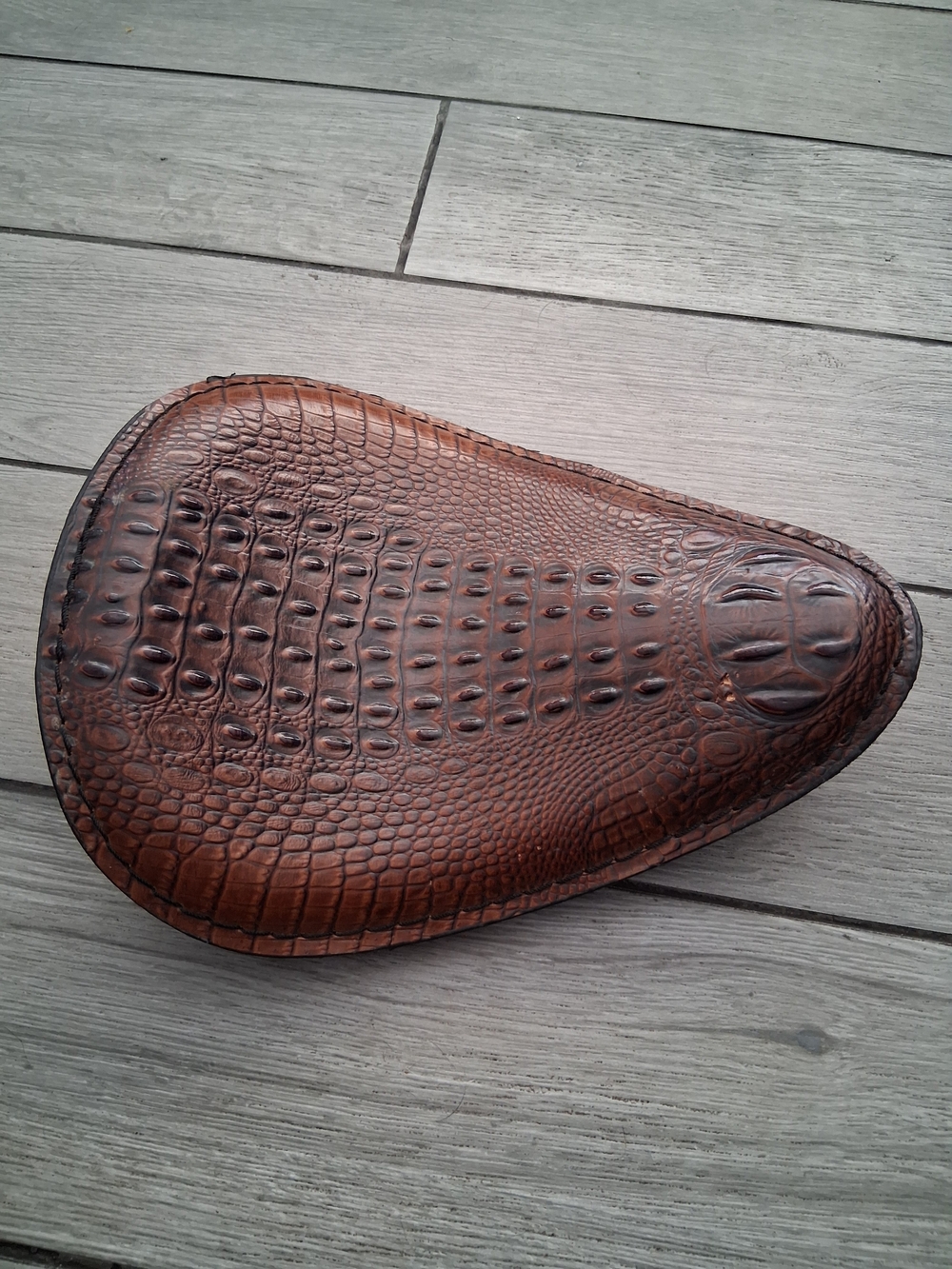 The Vintage Leather Bicycle Saddle with Crocodile Pattern
